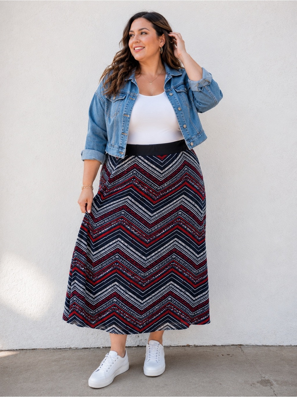 Laura Plus | Nautical Chic | A-Line Maxi Skirt | Size 2XL